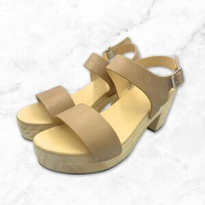 NISOLO All-Day Open Toe Clog - Almond Leather